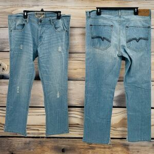 Mens Revolve Distressed Light Wash Jeans Size 40 X 32